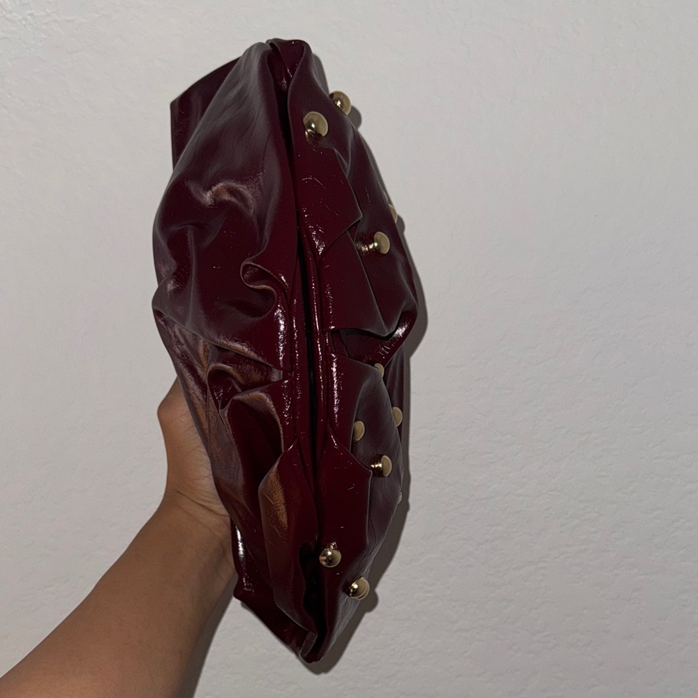 Studded Burgundy Clutch - Picture 5 of 6